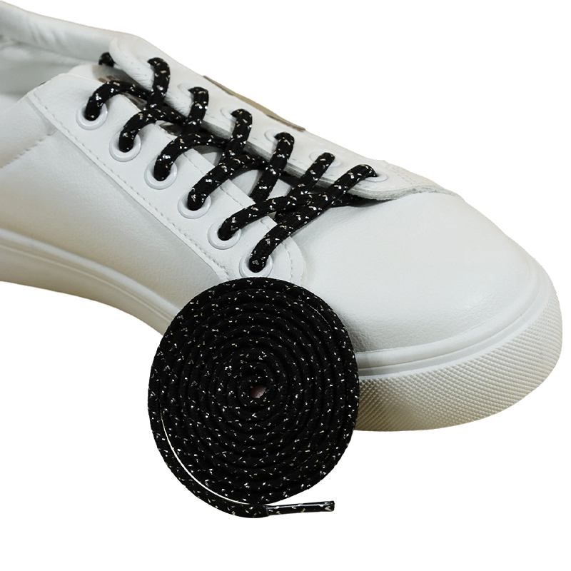 6MM Colorful Silver Onion Solid Flash Oval Shoelaces