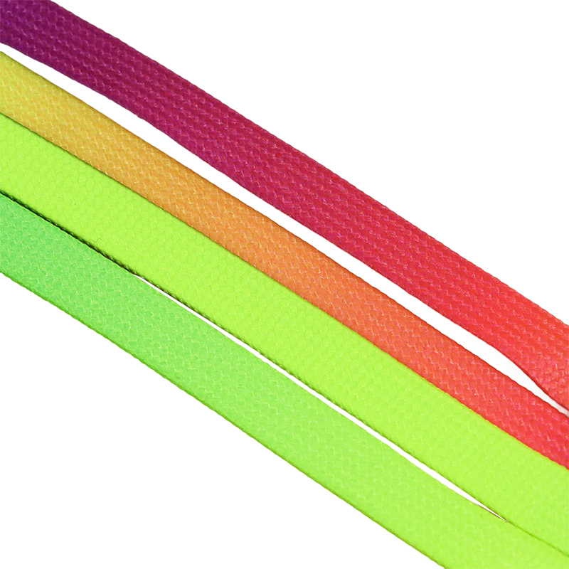 8MM Double-Layer Rainbow Polyester Flat Shoelaces